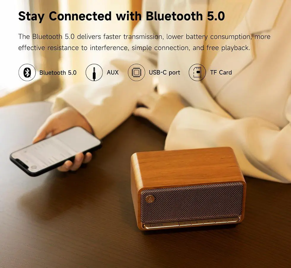 Портативная колонка Bluetooth Edifier EMP-230 Retro Brown - фото 8