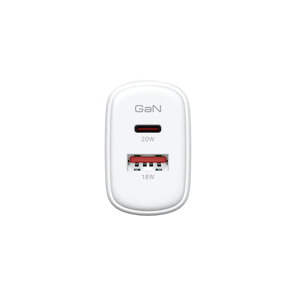 Зарядний пристрій ArmorStandart AR-T202WEU 20W GaN USB-C+ USB-A White (ARM89531) - фото 2