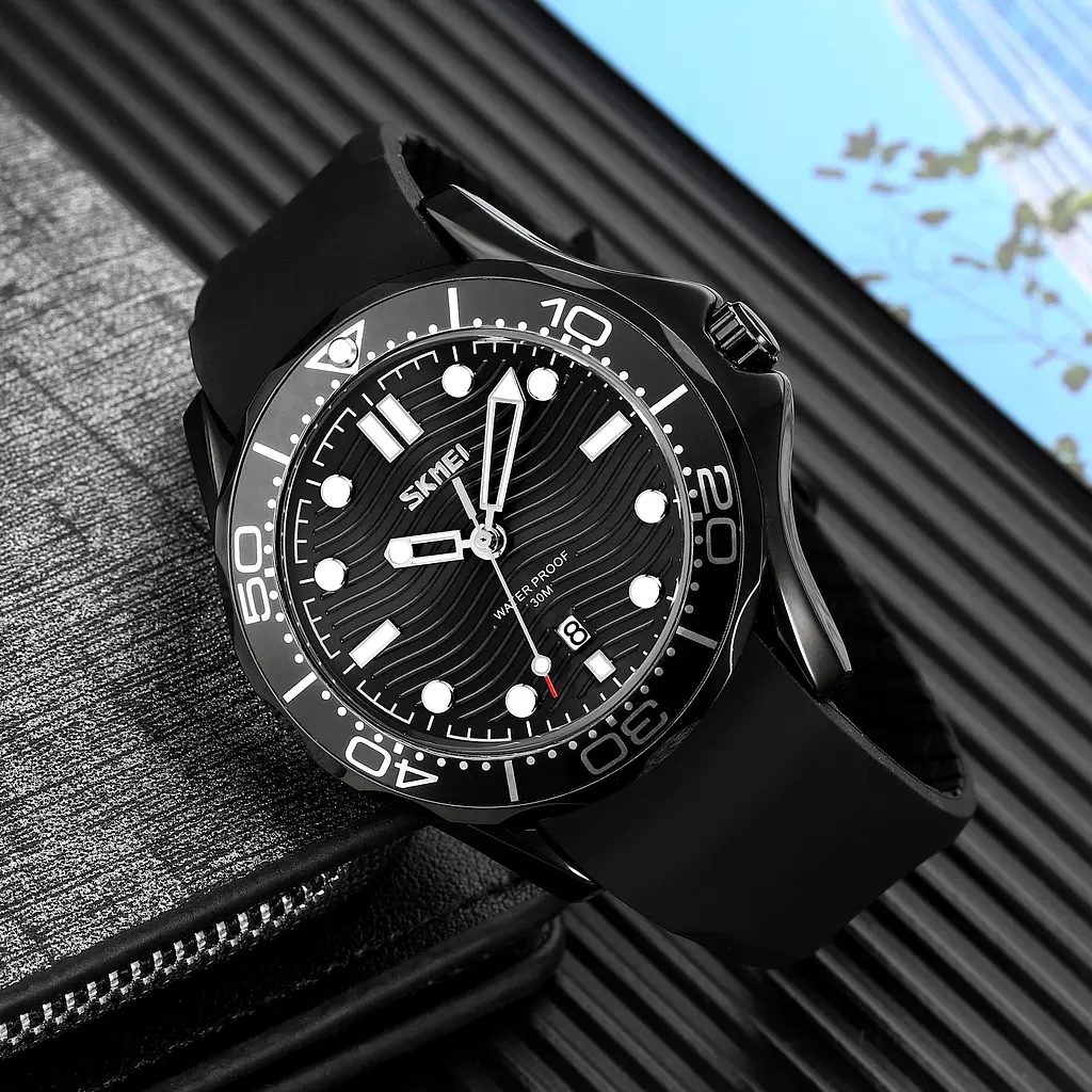 Наручний годинник чоловічий 9276PBKBK Black-Black Silicone Strap Skmei acs0029809 - фото 3