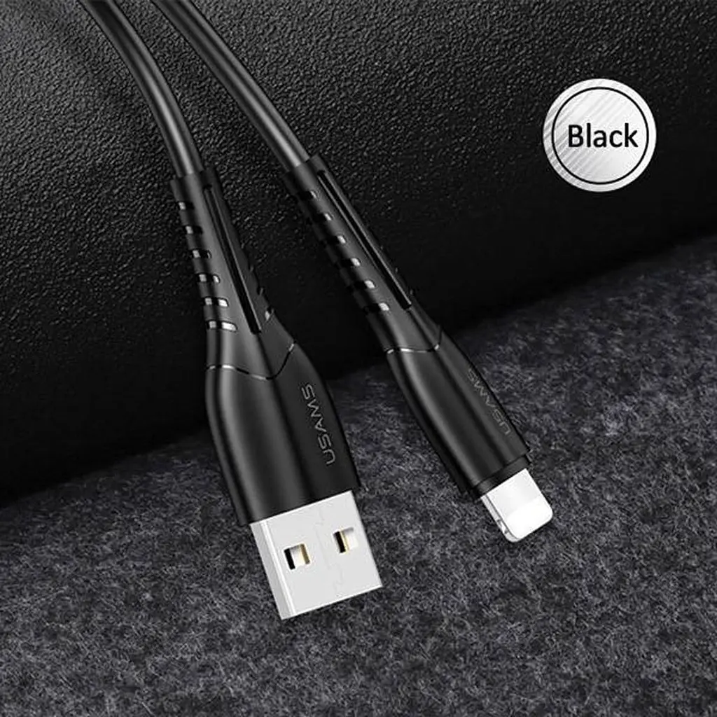 Кабель Usams Lightning U35 USB-A to Lightning 2A 1m Black (SJ364USB01) [70882] - фото 3