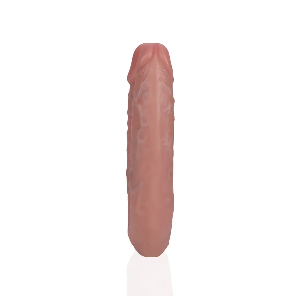 Двосторонній фалоімітатор RealRock Double Dildo 5”, 12.7 см (тілесний) - фото 3
