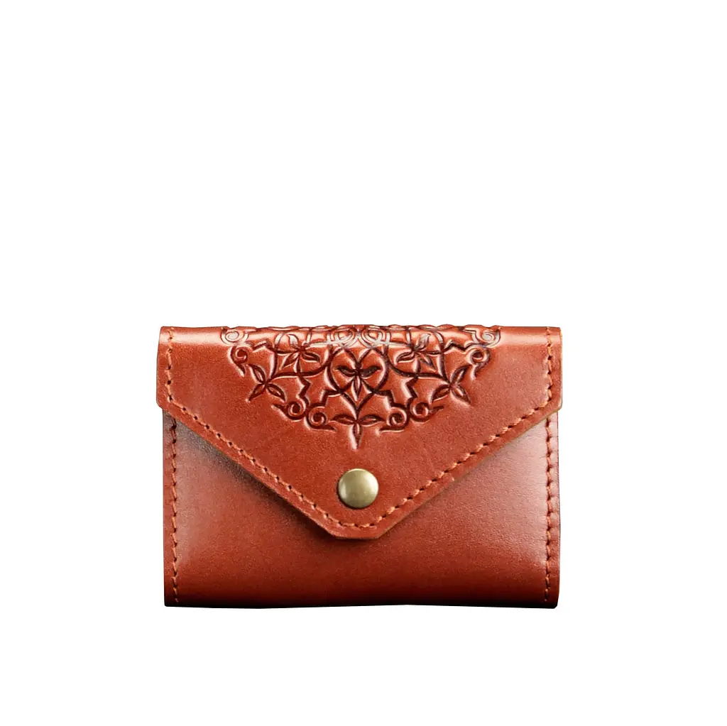 Шкіряний кард-кейс 3.0 світло-коричневий з мандалою - фото 8