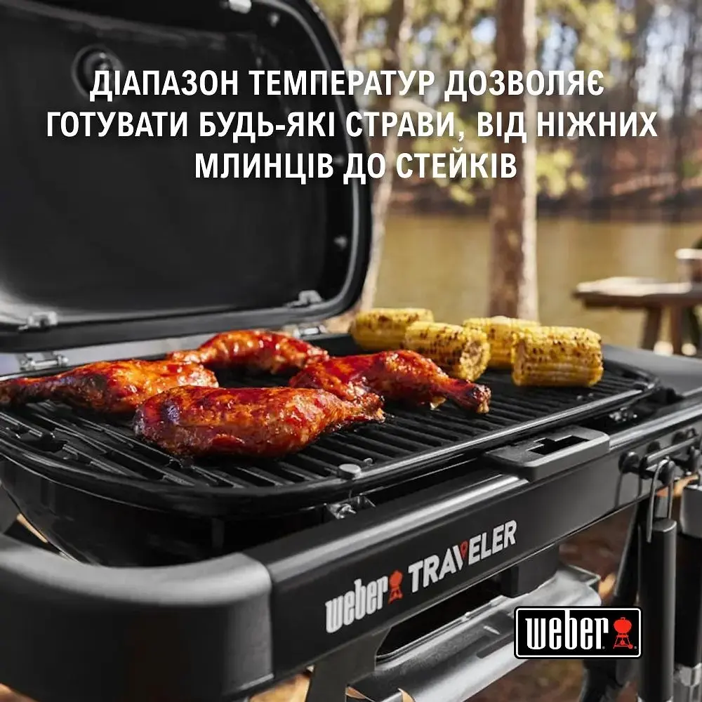 Гриль газовий Weber Traveler Compact Portable чорний (1500527) - фото 10