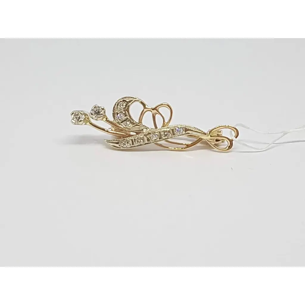 Золота брошка Гаразд з діамантами. 3080723 - фото 2