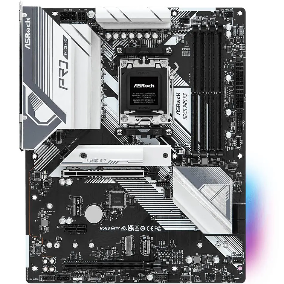 ASRock B650 PRO RS (AM5/B650, 4*DDR5, 3xPCIex16, HDMI/DP, 4xSATA,3xM.2, 2.5GLan, 7.1ch, ATX) - фото 3
