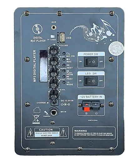 Колонка Big LT-1516 bluetooth + микрофон (405х305х615) BT USB/MP3/FM/TWS black - фото 3