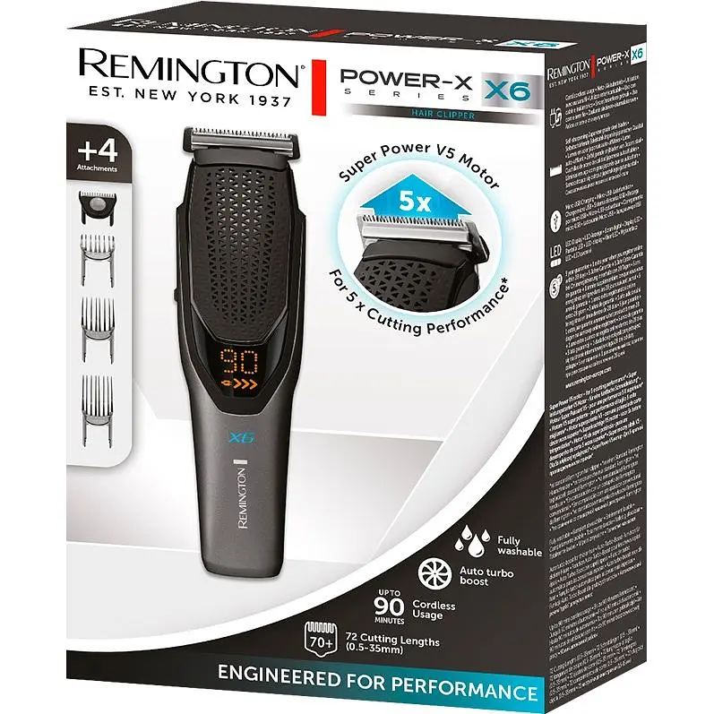Машинка для стрижки Remington Power X Series X6 HC6000 черно-серая - фото 5