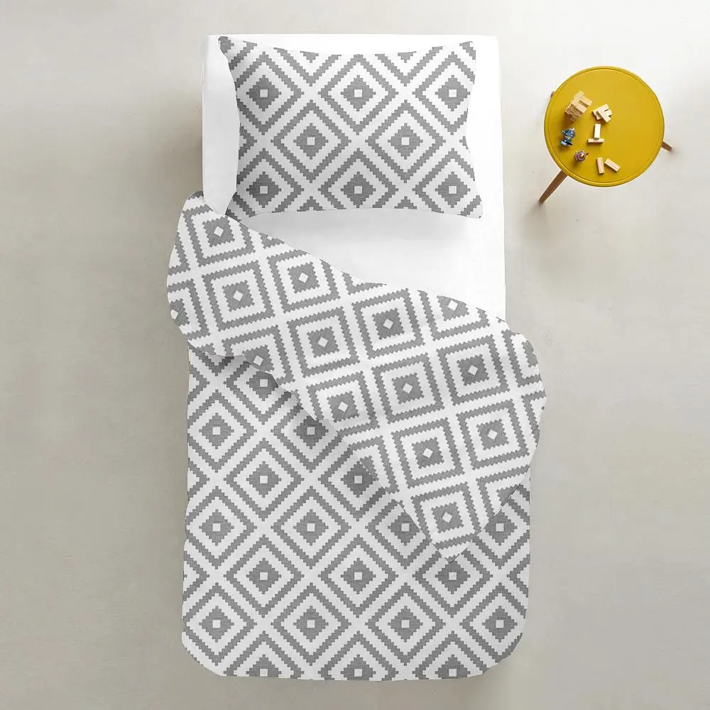 Комплект постільної білизни Cosas підлітковий ORNAMENT 155 x 215 см (OrnamentGrey_White_155) - фото 2
