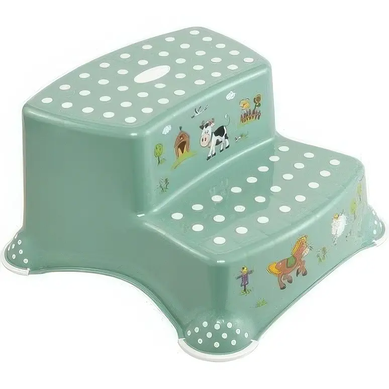 Підставка-сходинка для ванної Keeeper Funny Farm на дві сходинки зелена (1542) - фото 2