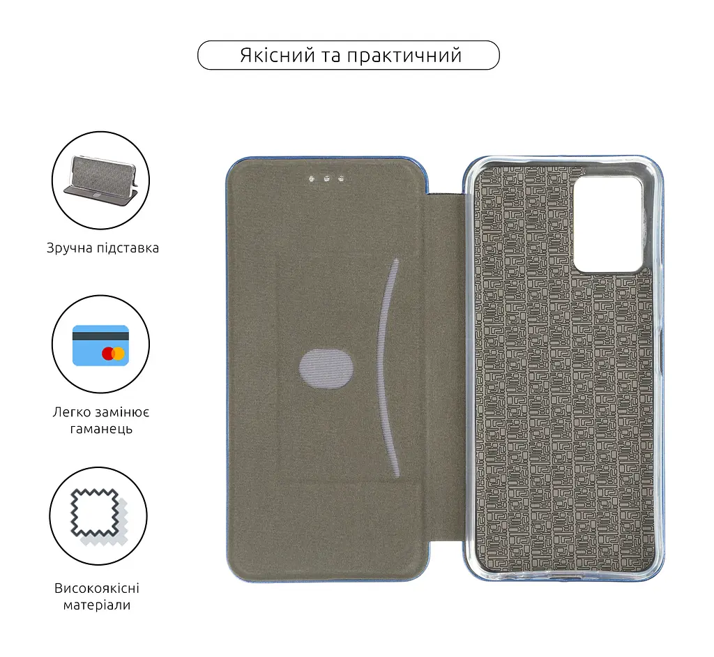 Чехол-книжка для VIVO Y21/Y33s 4G, G-Case, синий, кожаный чехол-книжка из экокожи (PU) и TPU, с магнитом, с подставкой и вместительным кардхолдером, противоударный, защита всего корпуса, ArmorStandart (ARM60788) - фото 3