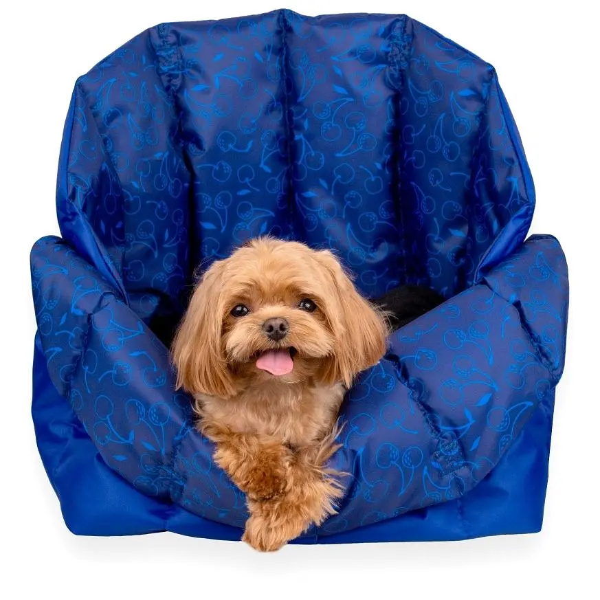 Сумка-переноска для кошек и собак Barksi в автомобиль размер XL 43х35х42 см вишня синяя - фото 5