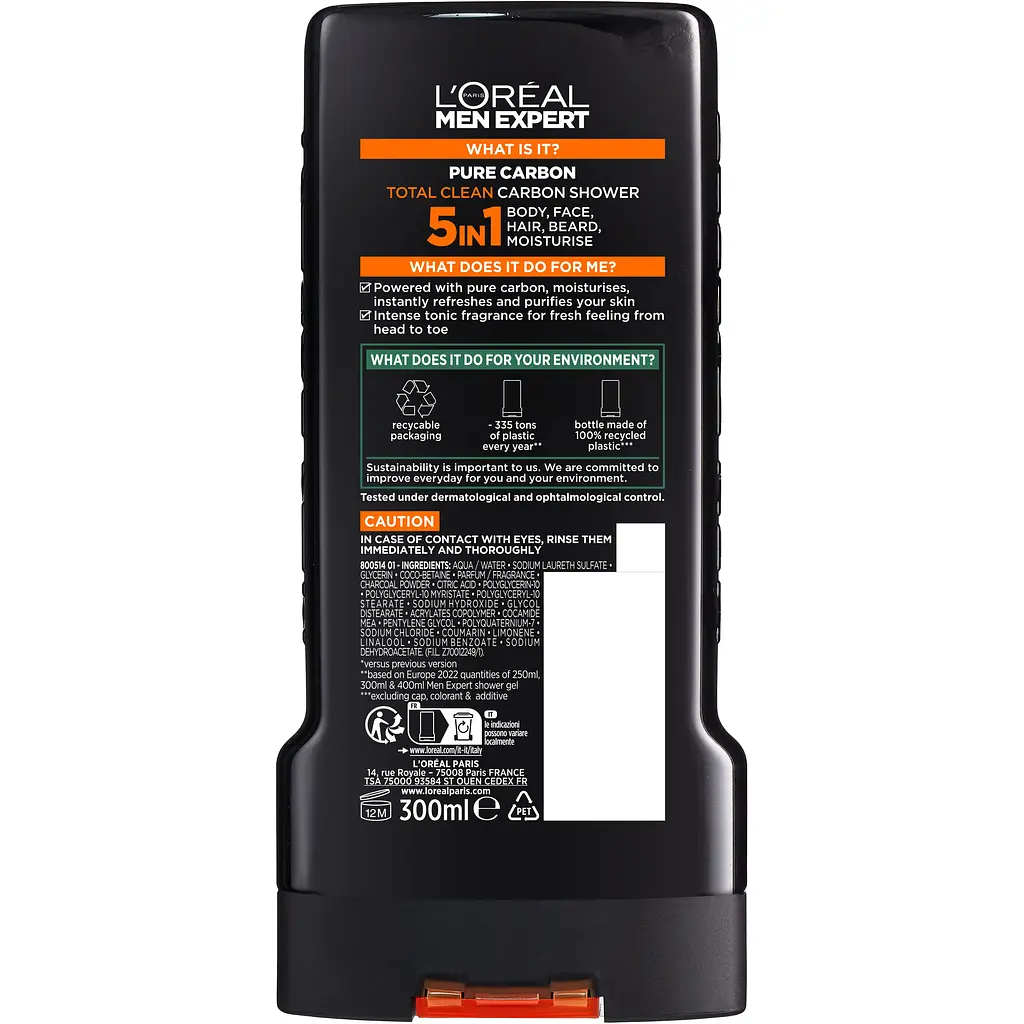 Гель для душа L'Oreal Paris Men Expert Total Clean 5 в 1 300 мл - фото 2