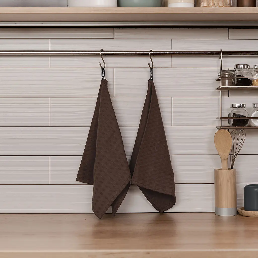 Набір вафельних рушників для кухні Sonex Cleo 40х60 см, 2 шт. коричневий (SO102554) - фото 2