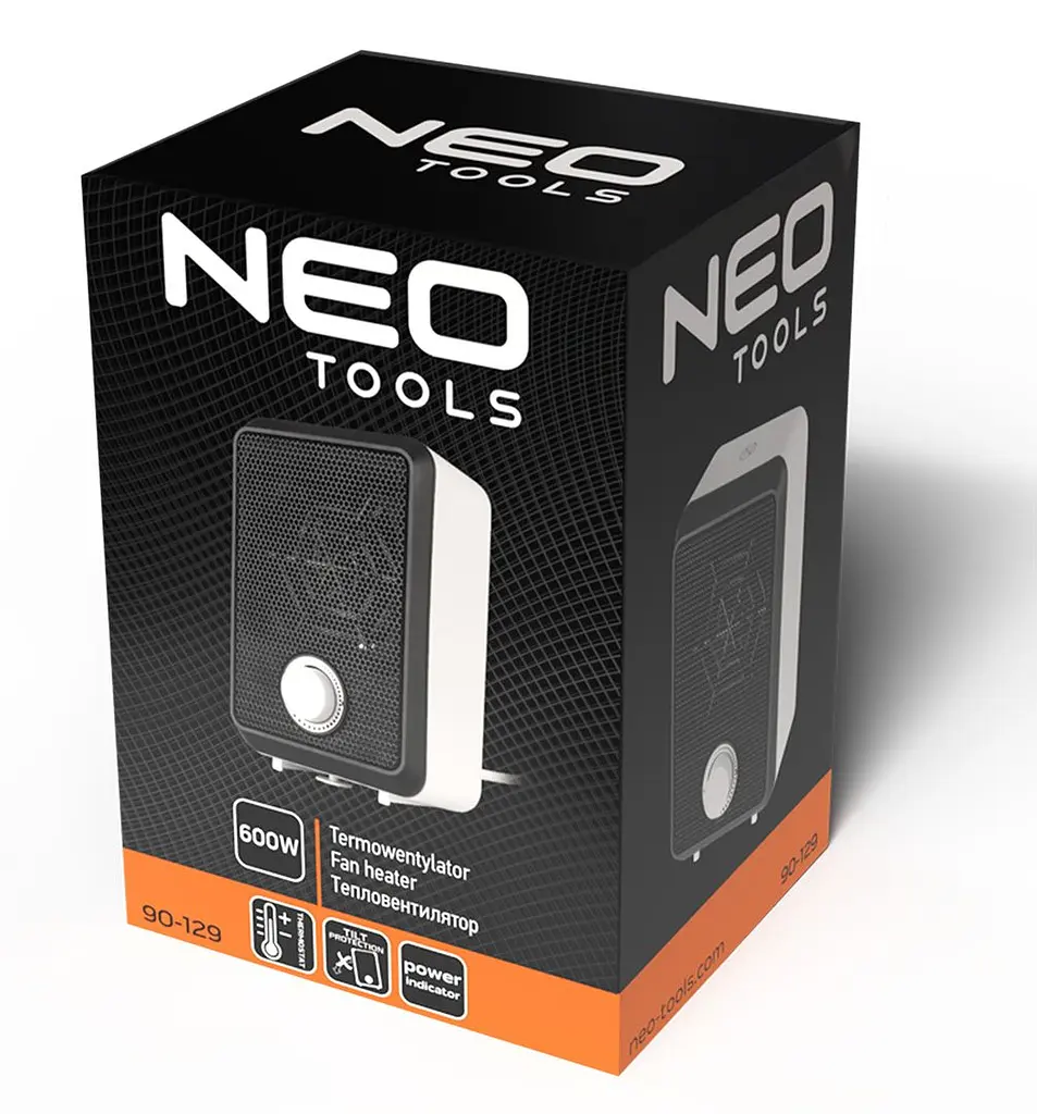 Тепловентилятор Neo Tools електричний настільний 600Вт, термостат, білий - фото 10