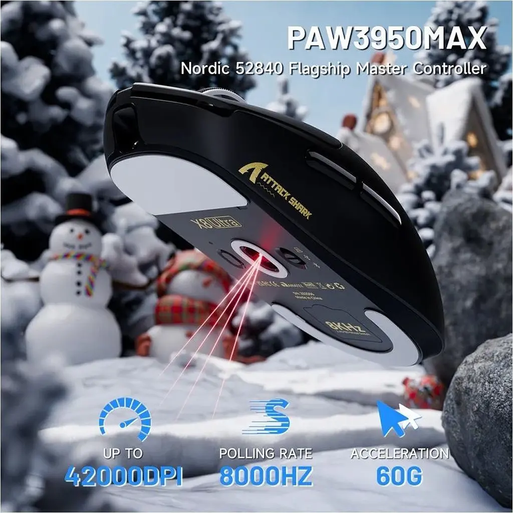 Мышь Attack Shark X8 Ultra Wireless Black (AS-6972792471846-B) [159864] - фото 5