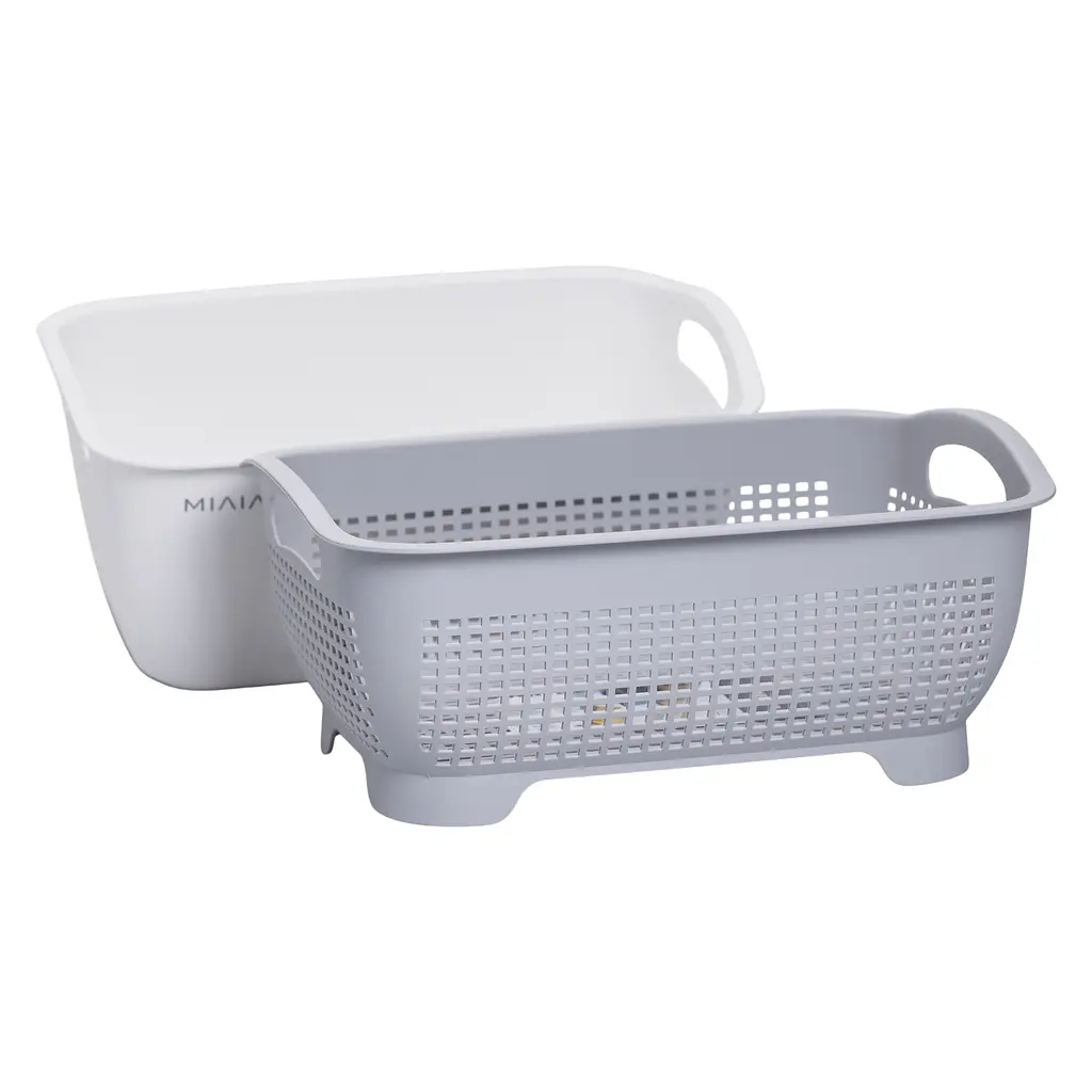 Корзина для мытья овощей и фруктов Yiwu пластиковая 29х5х21х11 см белая HP-45-6W - фото 2
