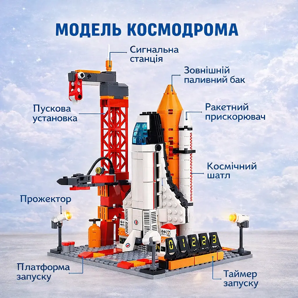 Конструктор Космічна станція Космодром Space Shuttle Космічна Ракета 521 деталь сумісний з Lego - фото 3