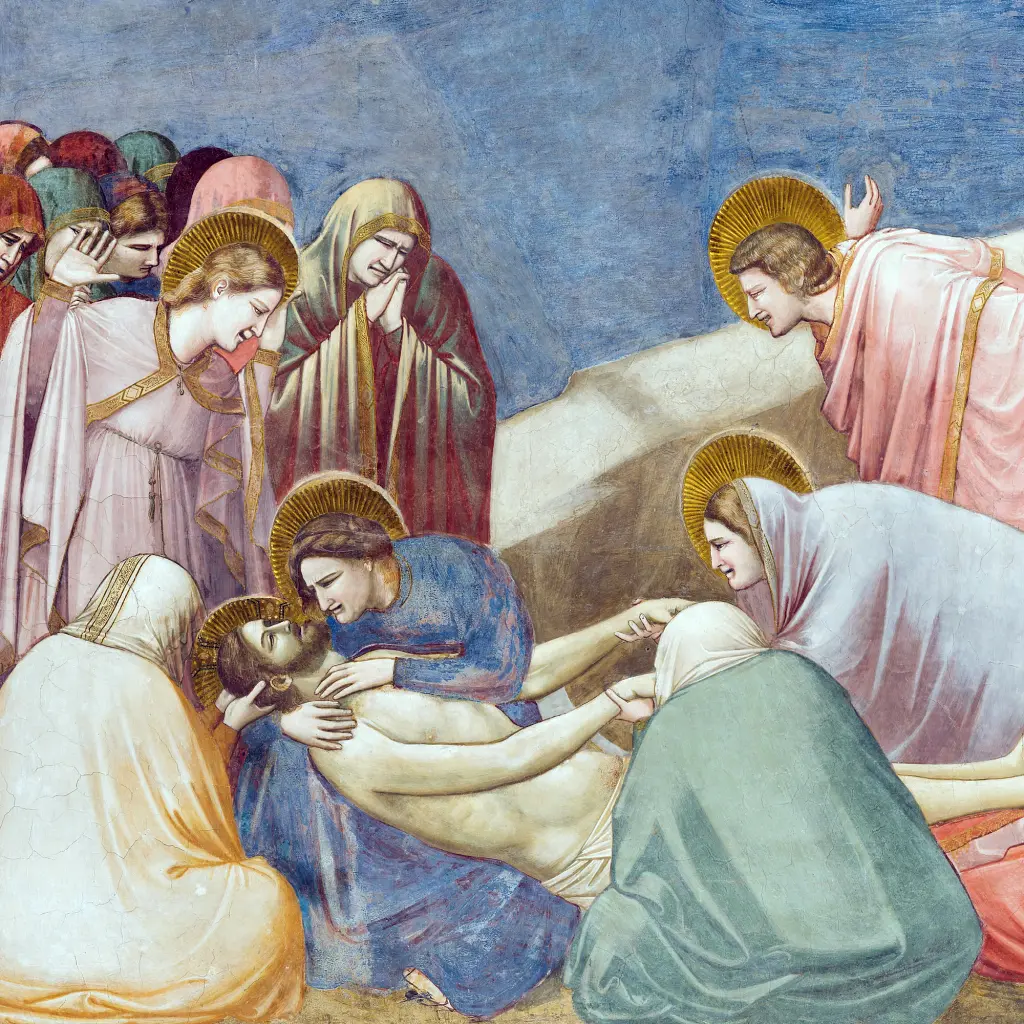 Інтер'єрна картина Плач за Христом, Джотто ді Бондоне, Giotto di Bondone, Lamentation, релігійний декор, 60×60 см (id6974) - фото 5