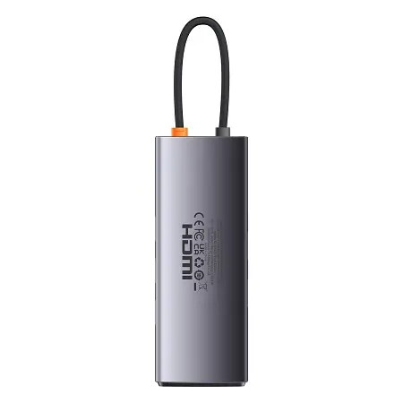 Хаб Baseus Metal Gleam Series 4-in-1 Multifunctional Type-C HUB Type-C to USB3.0*4 WKWG070013 Grey - фото 3