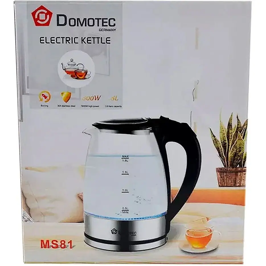 Чайник скляний електричний Domotec MS-81,1800W 1.8 л чорний (lp-90188_425) - фото 5