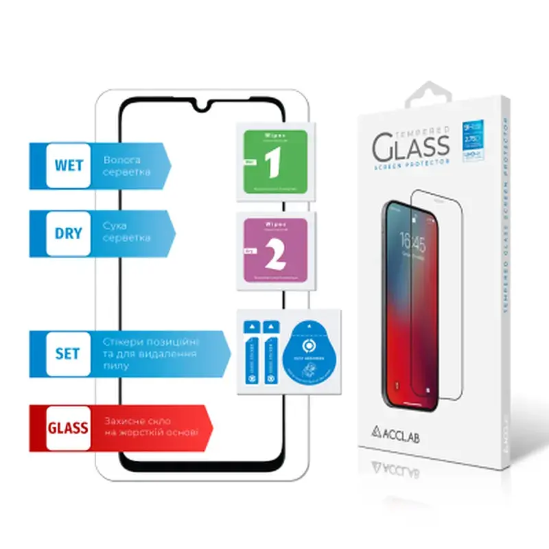 Скло захисне ACCLAB Full Glue Samsung A05 Black (1283126578304) - фото 7