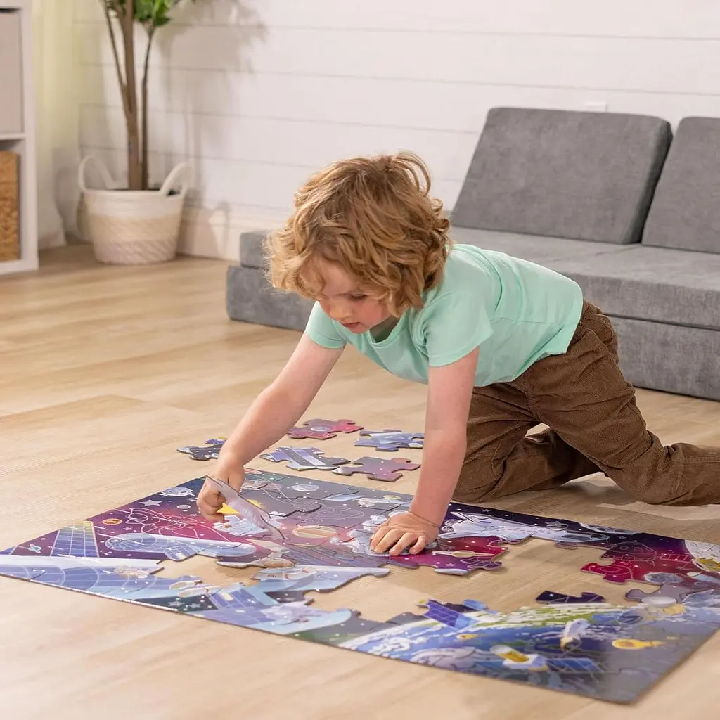 Підлоговий пазл Космос Melissa & Doug Glow in the Dark дитячий пазл на 48 деталей,світиться у темряві (SKU-218) - фото 6