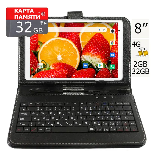 Планшет-телефон Hoozo MTPad8LTE 2/32 Gold + Чохол-клавіатура + Карта пам'яті 32Гб - фото 2