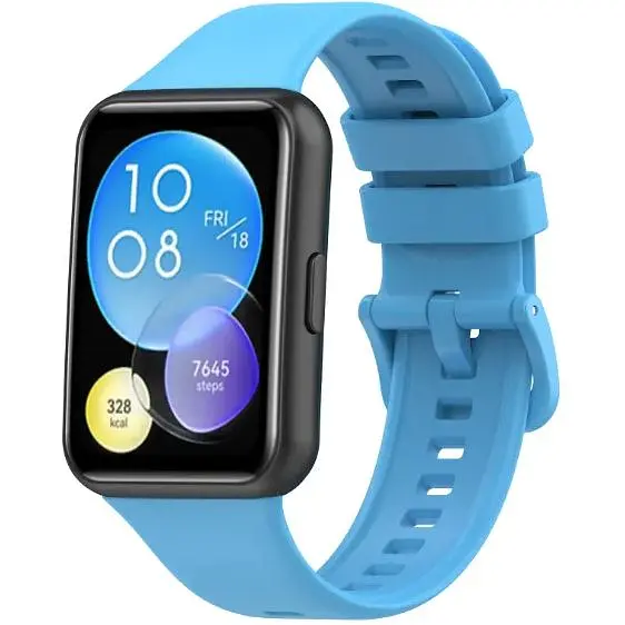 Ремінець DK для Huawei Watch Fit 2 Silicone Sport Full Light Classic (sky blue) - фото 2