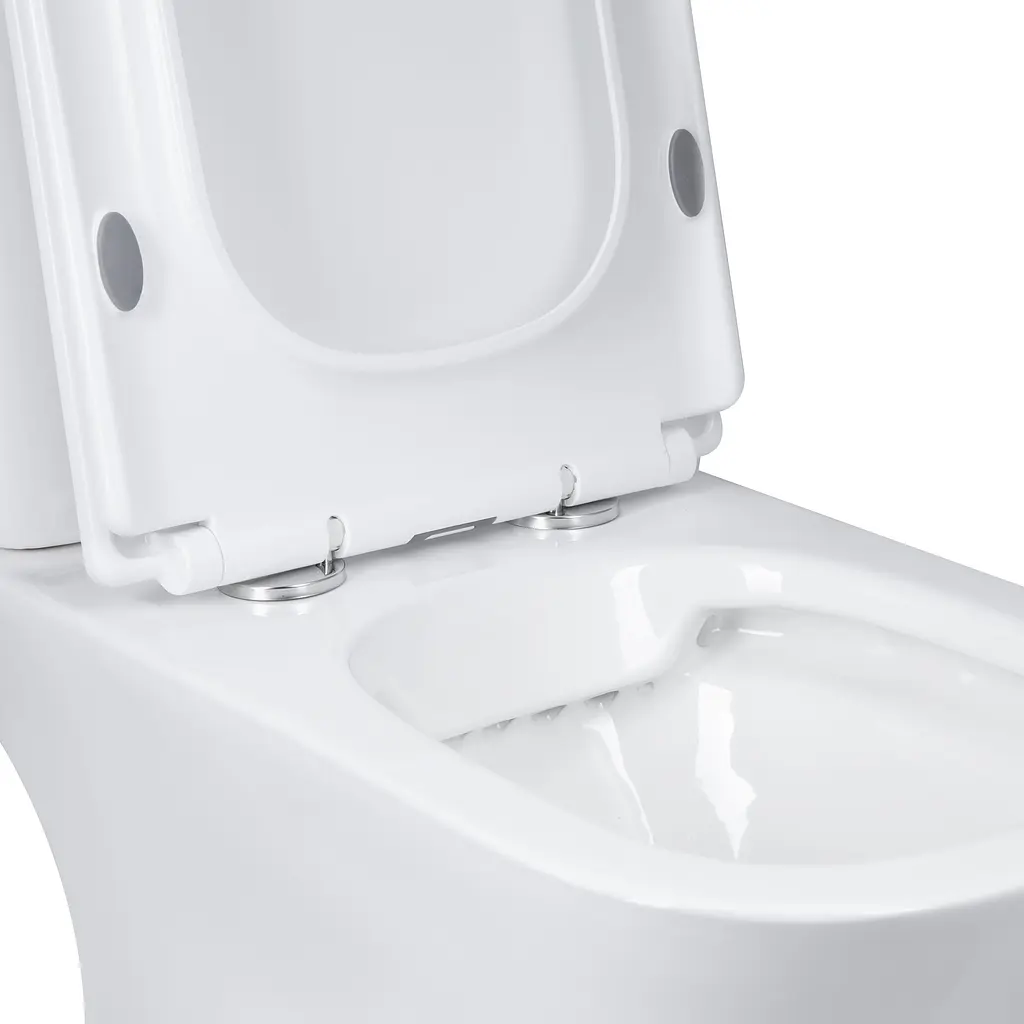 Унитаз-компакт Qtap Presto Quadro безободковый с сиденьем Soft-close QT24221215AW, Белый - фото 7