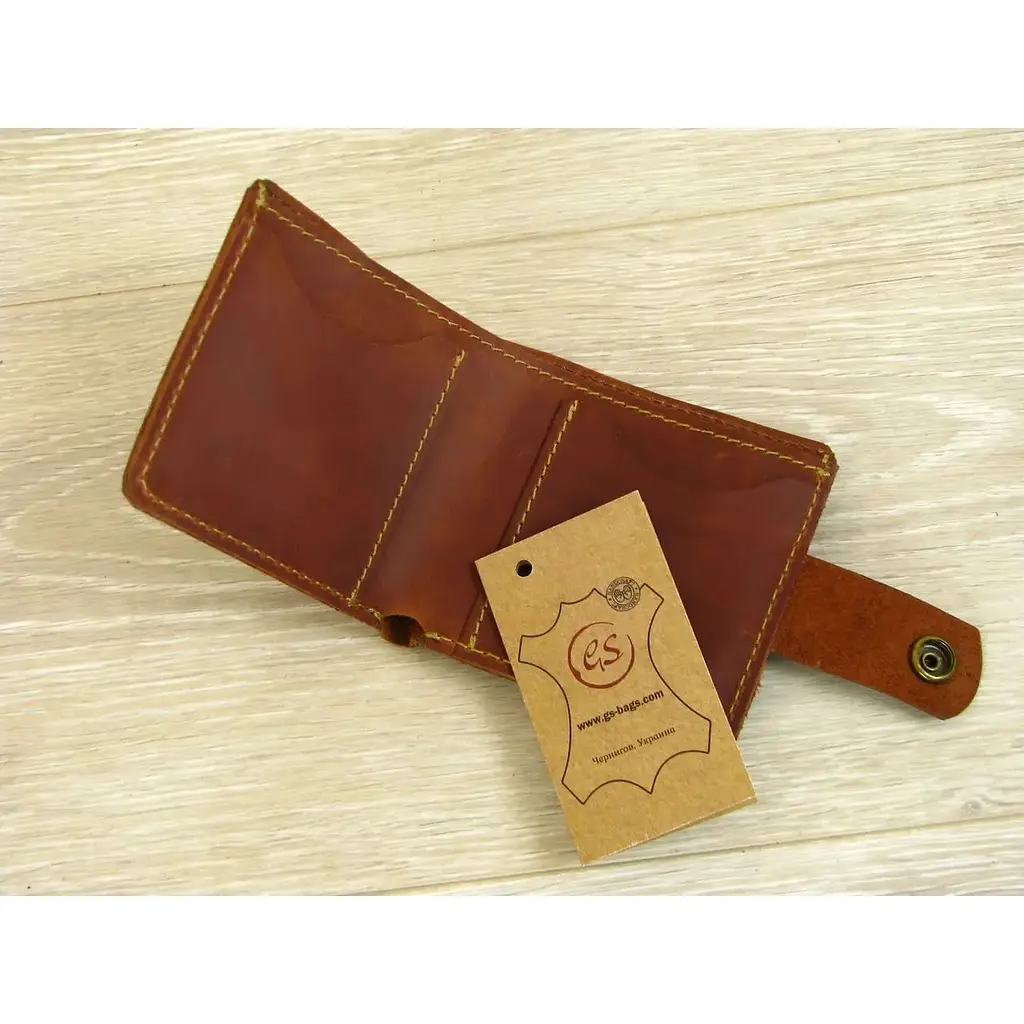 Жіночий гаманець портмоне GS коньячний - фото 8