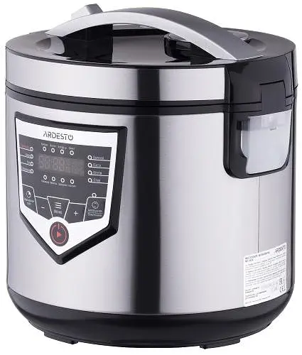 Мультиварка Ardesto MC-X16X, Inox, 860W, 4л, 16 програм, LED-дисплей, електронне керування, антипригарне керамічне покриття чаші, програма Твій рецепт, книга рецептів, ополоник, друшляк - фото 2