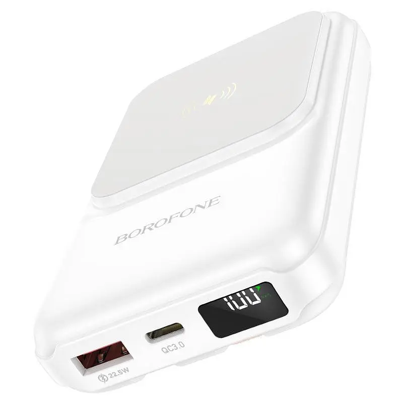 Портативный аккумулятор с беспроводной зарядкой Borofone BJ26 Spencer 20 W 10000 mAh белый - фото 2