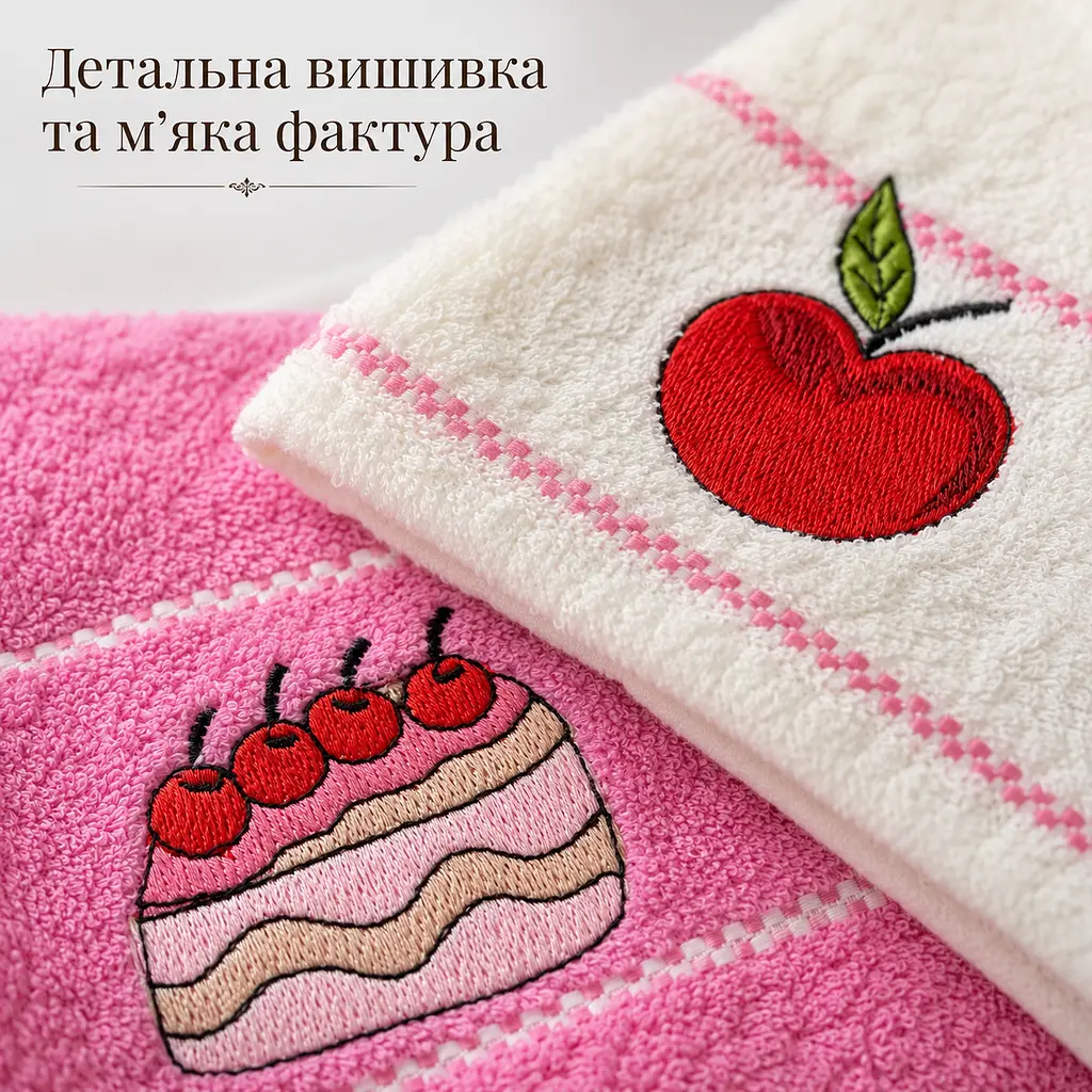 Набір кухонних рушників 2 шт 40x60 см Вишневий торт LoveYouHome - фото 3