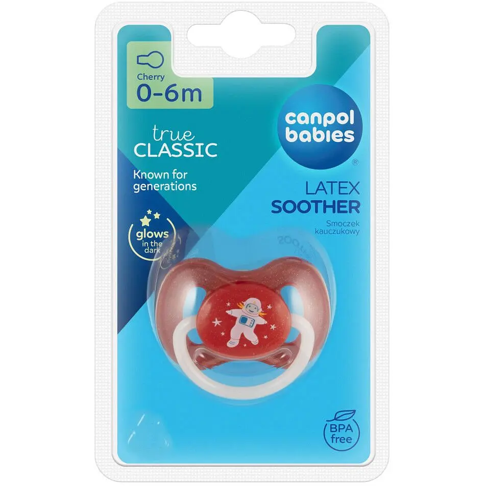 Пустушка Canpol babies Space латексна кругла  0-6 міс. червона (23/221_red_new) - фото 3