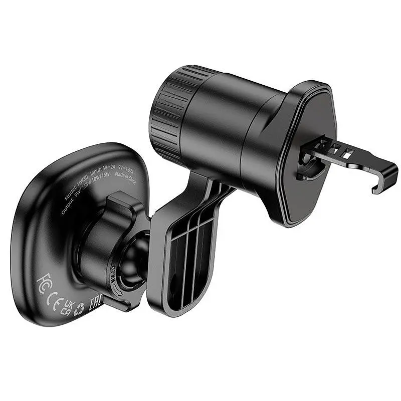 Тримач Hoco Crown magnetic wireless charging Car holder air outlet HW30 4.5-7" 15W - фото 2