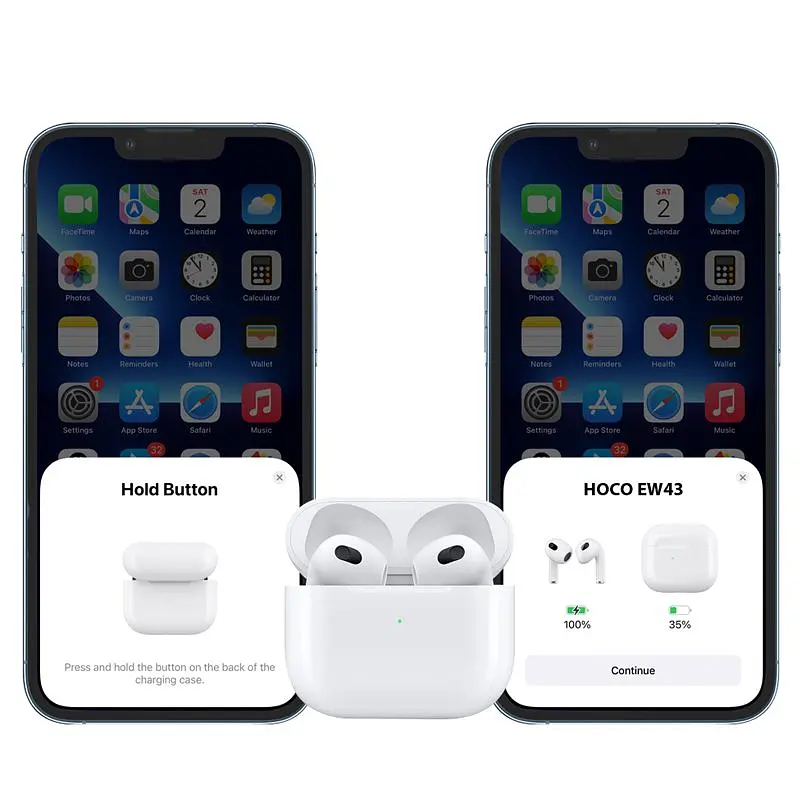 Беспроводные наушники Hoco EW43 TWS Bluetooth 5.3, с микрофоном белые - фото 3