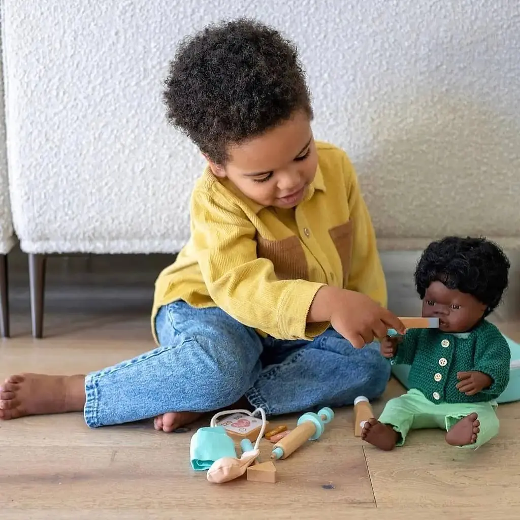 Комплект одягу (штанці, кофта та жакетка) для ляльок Miniland 38 см (31565) - фото 2