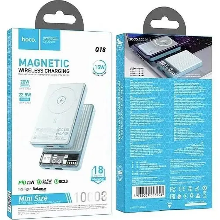 Портативна батарея Hoco Q18 Tourer 22.5W 10000 mAh Blue - фото 5