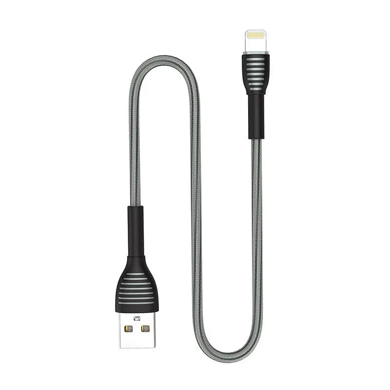 Кабель ColorWay USB - Lightning (M/M), braided cloth, 3 А, 1 м, Gray (CW-CBUL041-GR) - фото 6