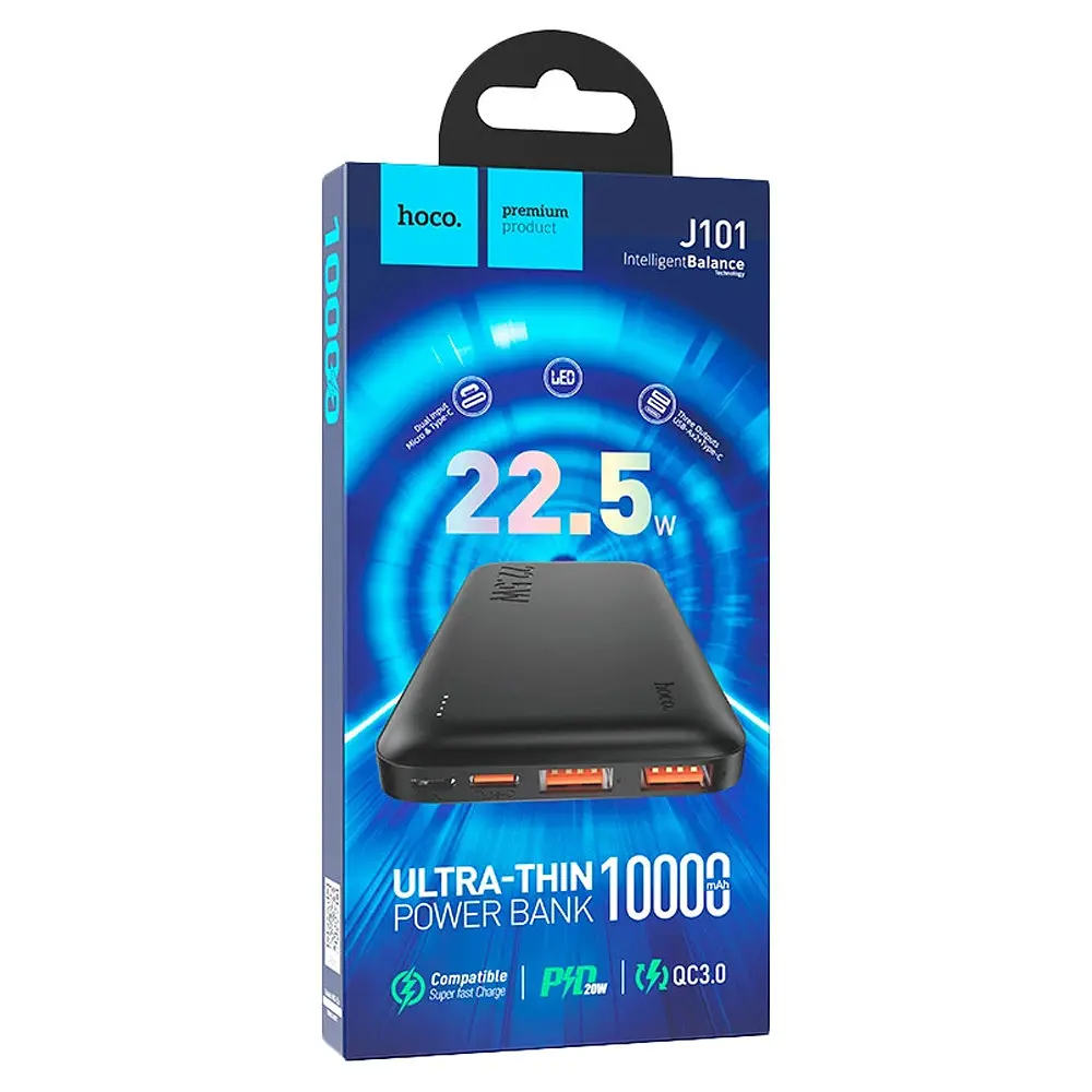 Внешний аккумулятор Power Bank Hoco J101 10000 mAh 22.5W черный - фото 5