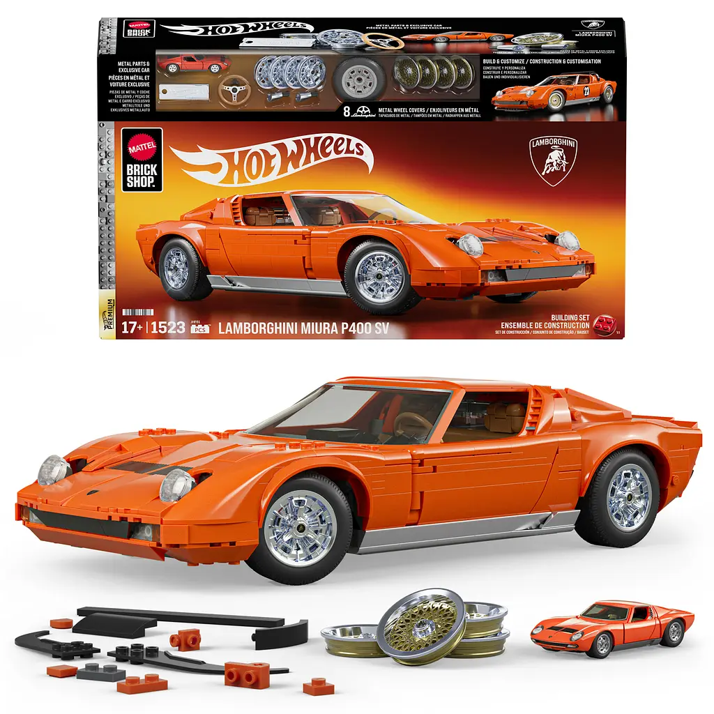 Колекційна машинка-конструктор Mattel Brick Shop Premium Lamborghini ‘71 Miura P400 SV (JHF61) - фото 6