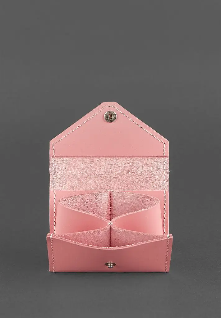 Жіночий шкіряний кард-кейс 3.0 (Гармошка) Рожевий з мандалою - фото 3