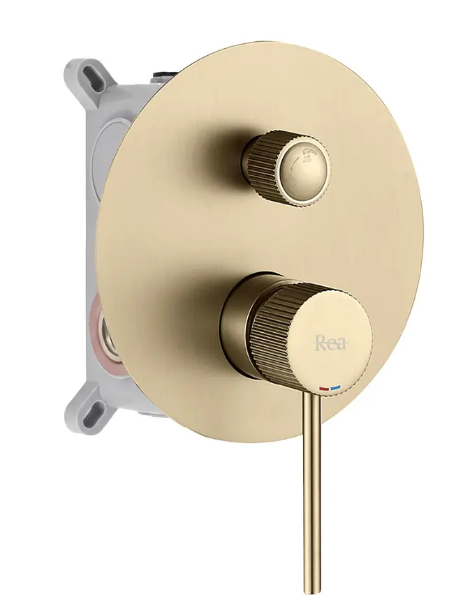 Душова система прихованого монтажу Rea Lungo Stripe + BOX brushed gold REA-P9492 - фото 3