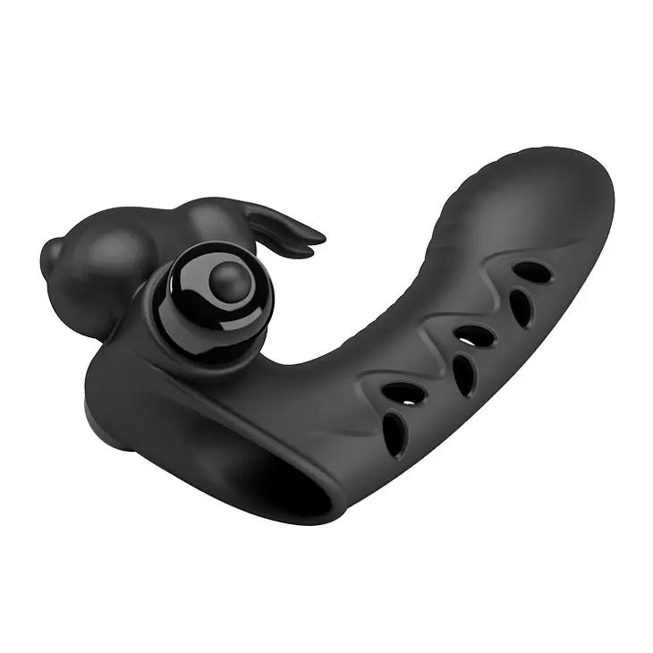 Насадка на палець з вібрацією Pretty Love Vance 10.3 см чорний - фото 3