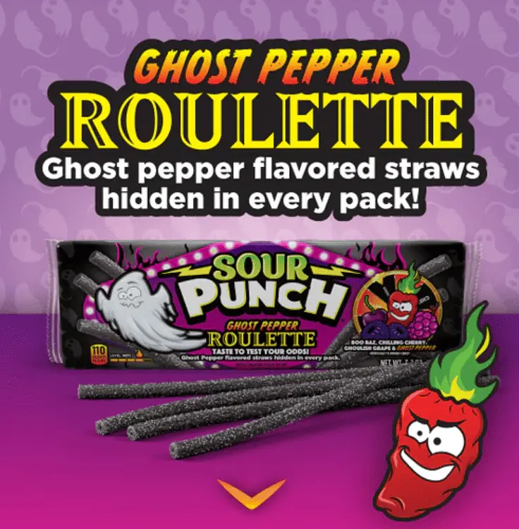 Жувальні цукерки Sour Punch Ghost Pepper Roulette 91г - фото 4