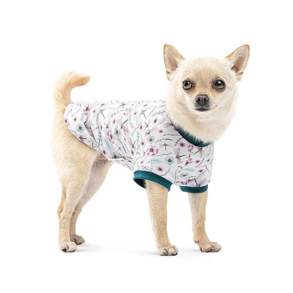 Футболка Pet Fashion Flora для собак бавовна білий трикотаж з квітковим принтом S - фото 3