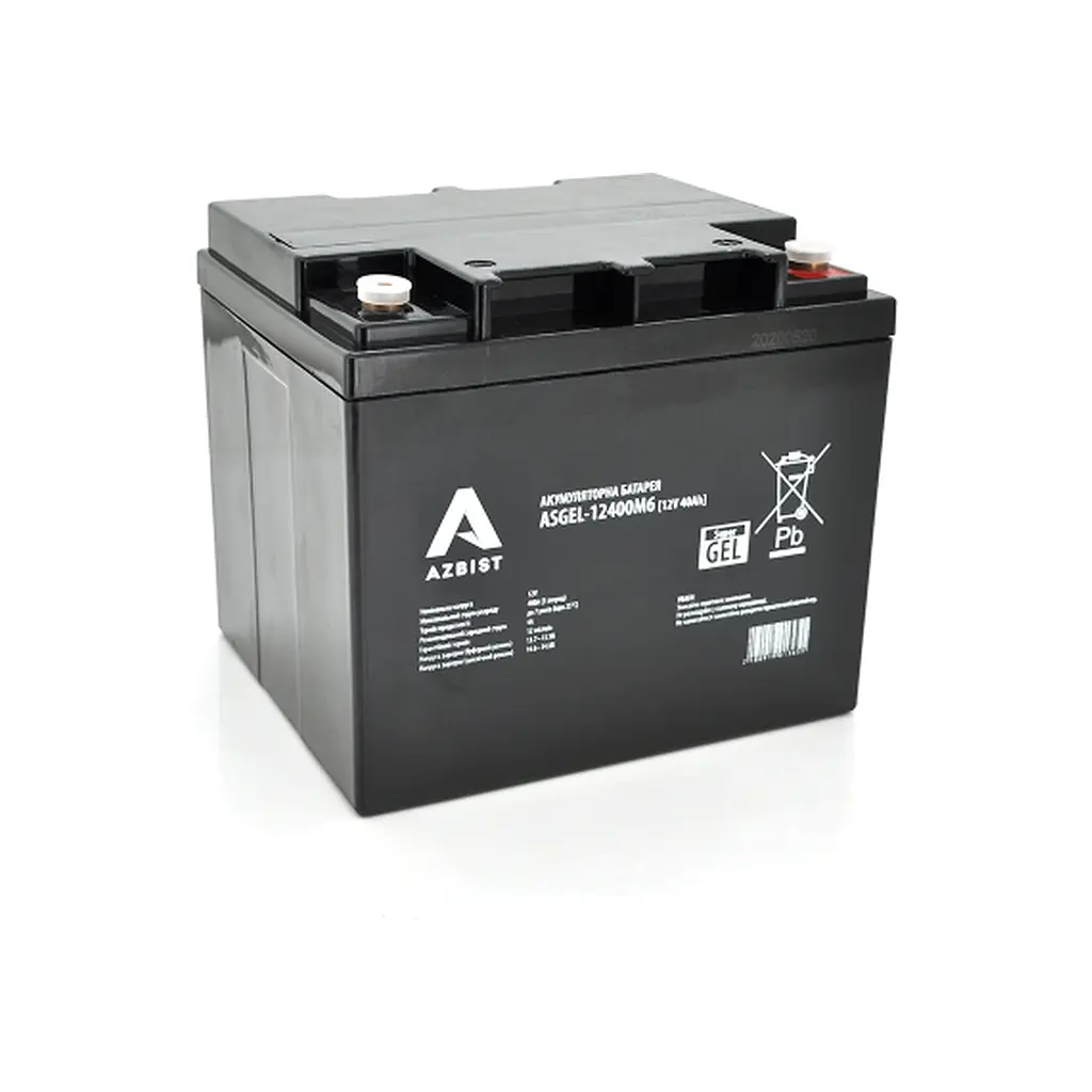 Батарея до ДБЖ AZBIST 12V 40 Ah Super GEL (ASGEL-12400M6)