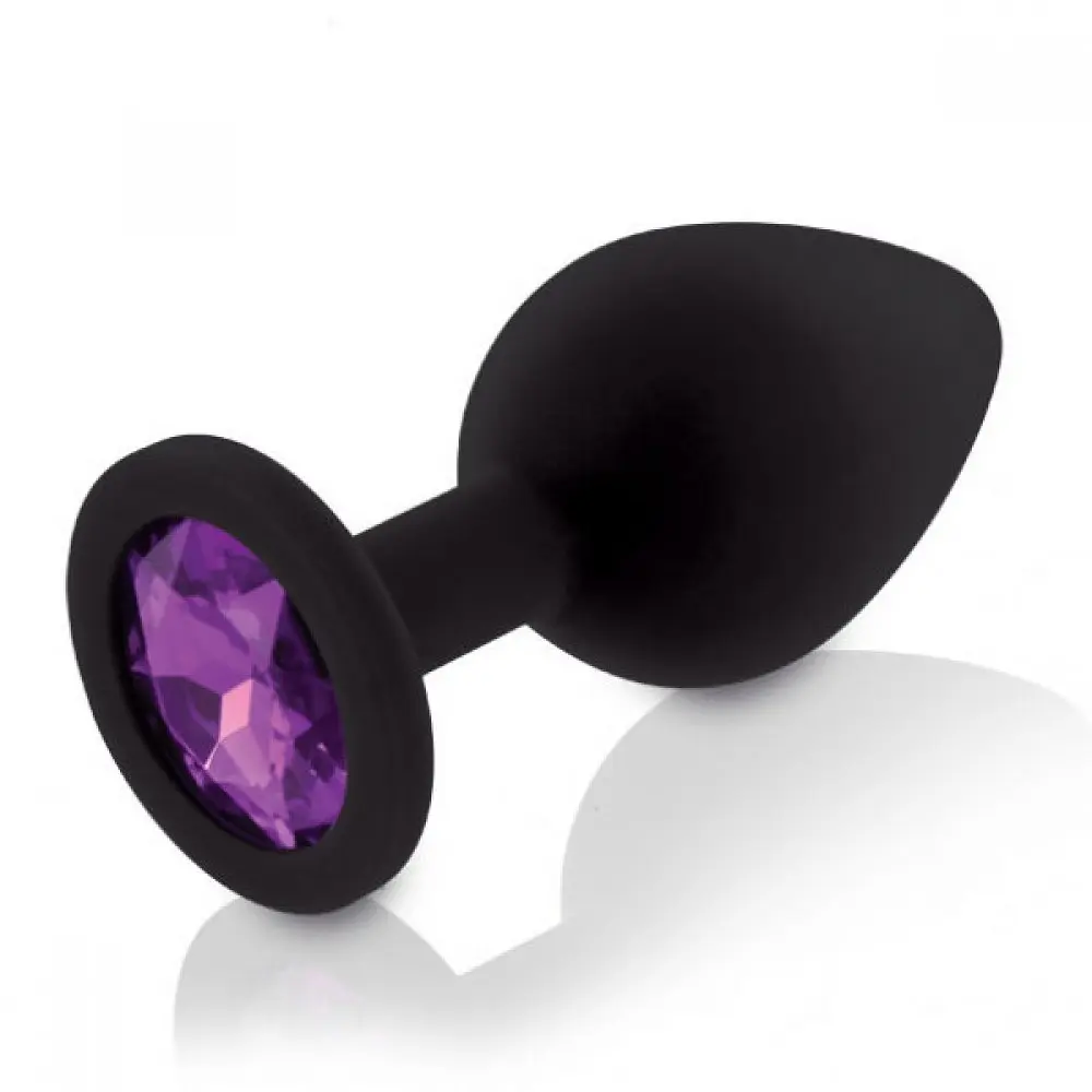 Rianne S: Booty Plug Set набір анальних пробок з кристалом, діаметр 2,7см, 3,5см, 4,1см, чорний - фото 3