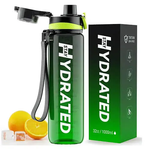 Спортивні пляшки Hydrated Water Bottle 1000 ml - Tritan Blue Gray Brave U vit0004880 - фото 2
