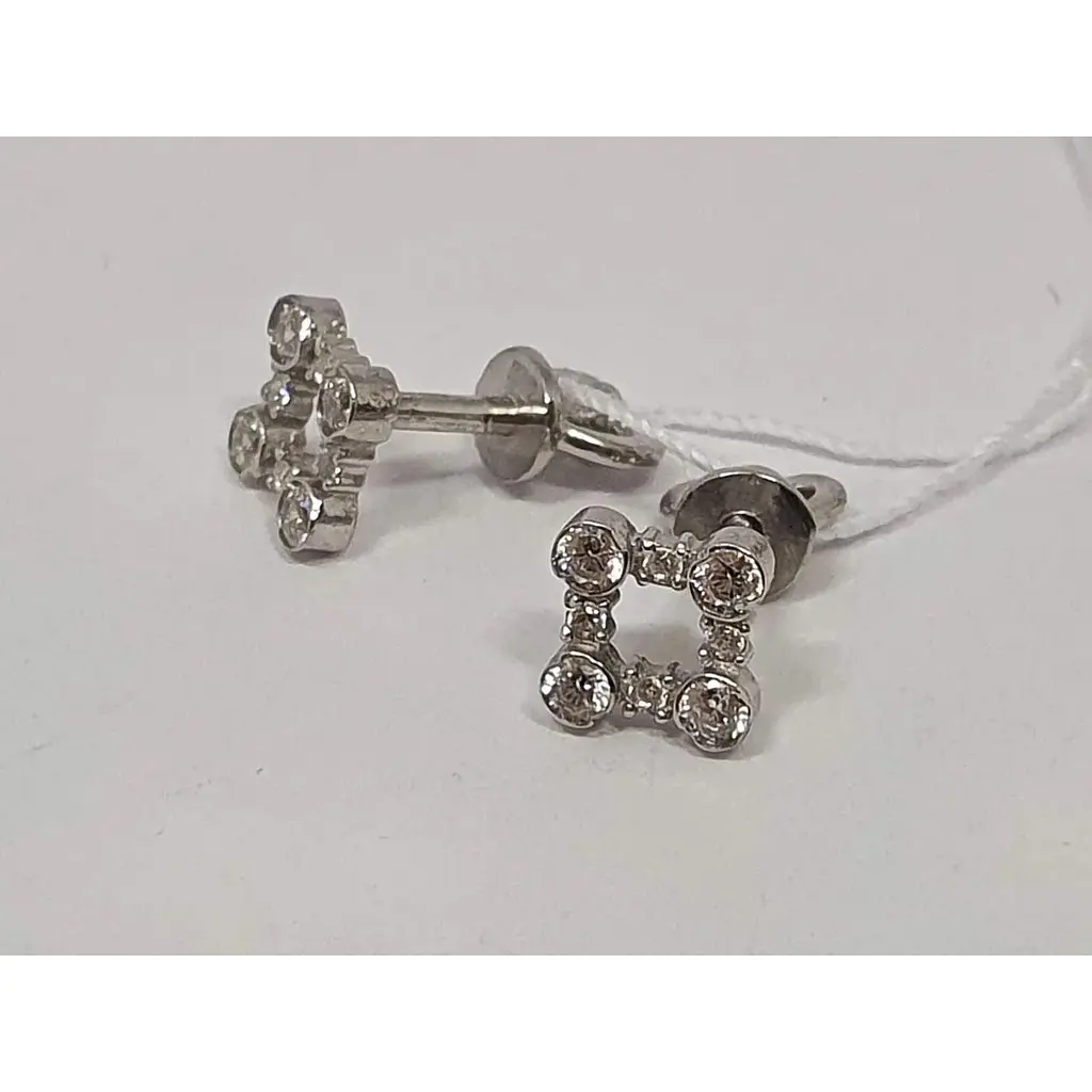 Срібні пуссети Vegas з фіанітами. 20223Р - фото 3